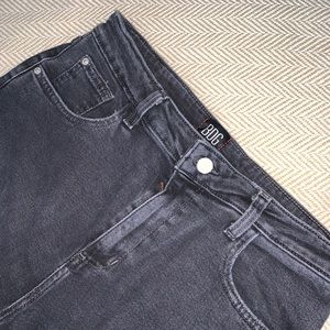 BDG Washed Black Kick Flare High Rise Crop Jeans